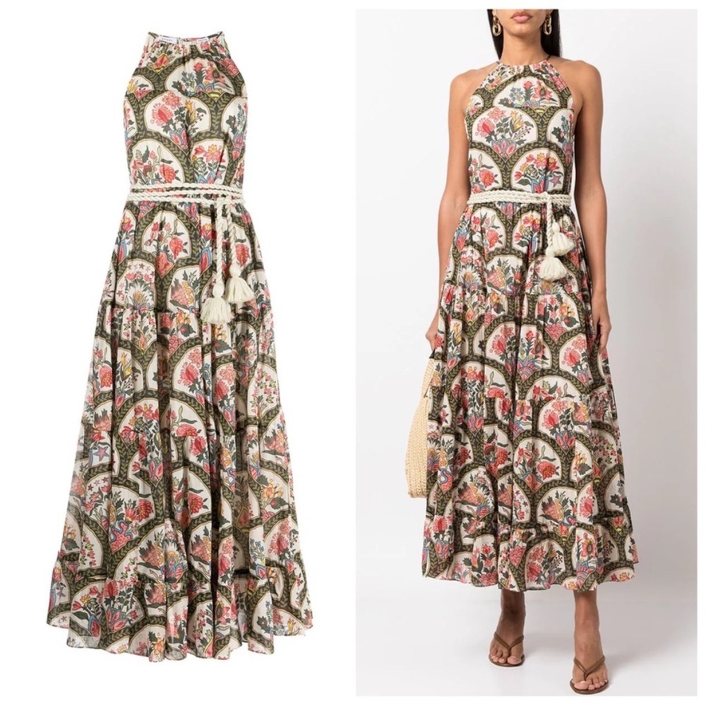 Rhode Julia cotton maxi dress - mushroom, size small